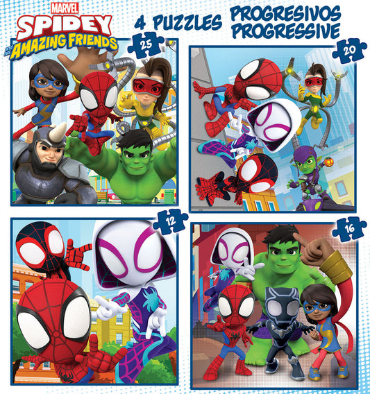 Spidey & friends puzzle progresivo 12, 16 , 20 , 25 p.