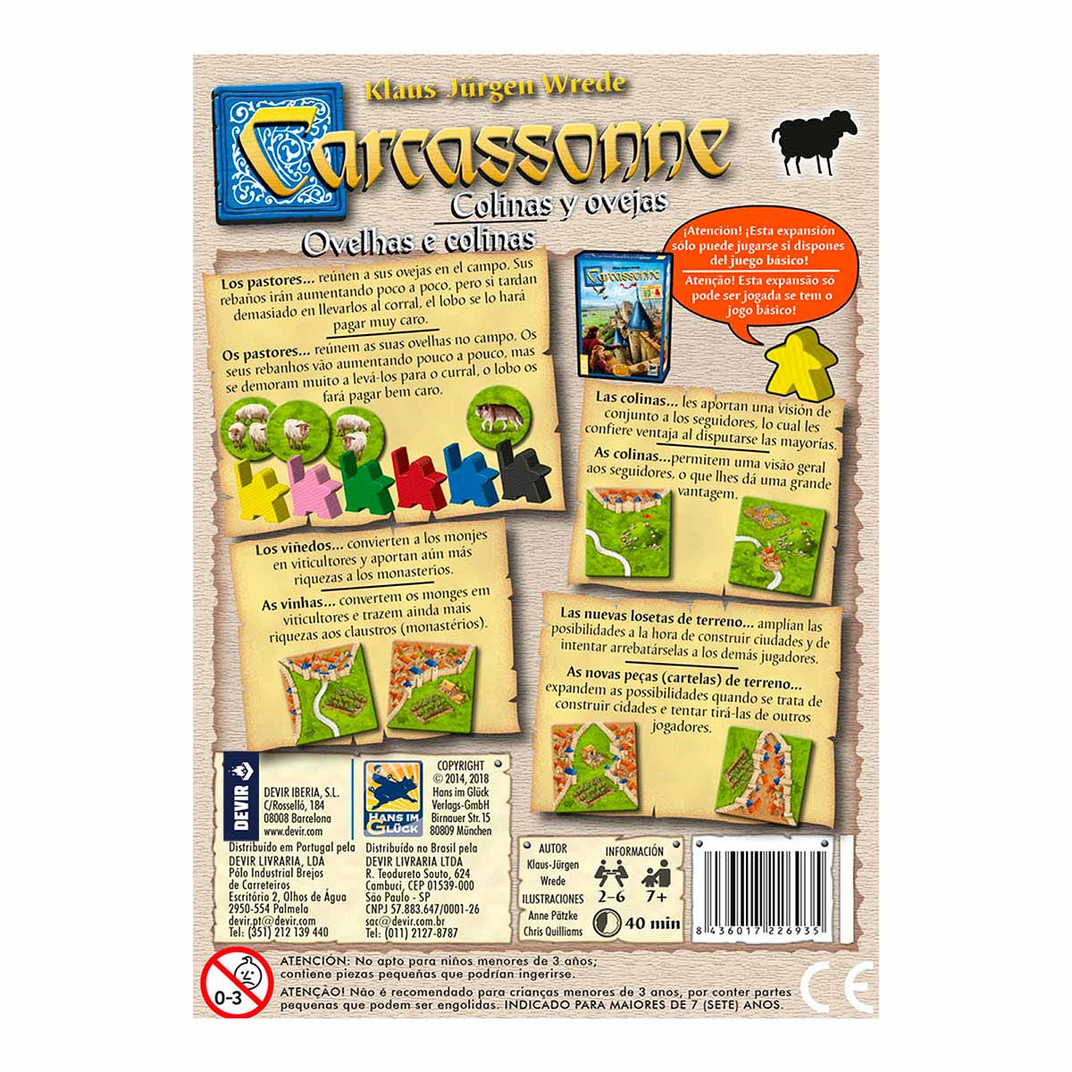 Carcassone expansión .Colinas y Ovejas