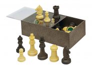 Fichas Ajedrez plastico caja madera n¦ 3