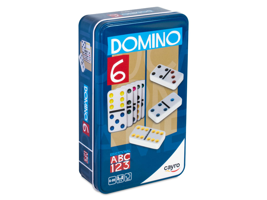 DOMINO CAJA METAL PUNTOS COLOR