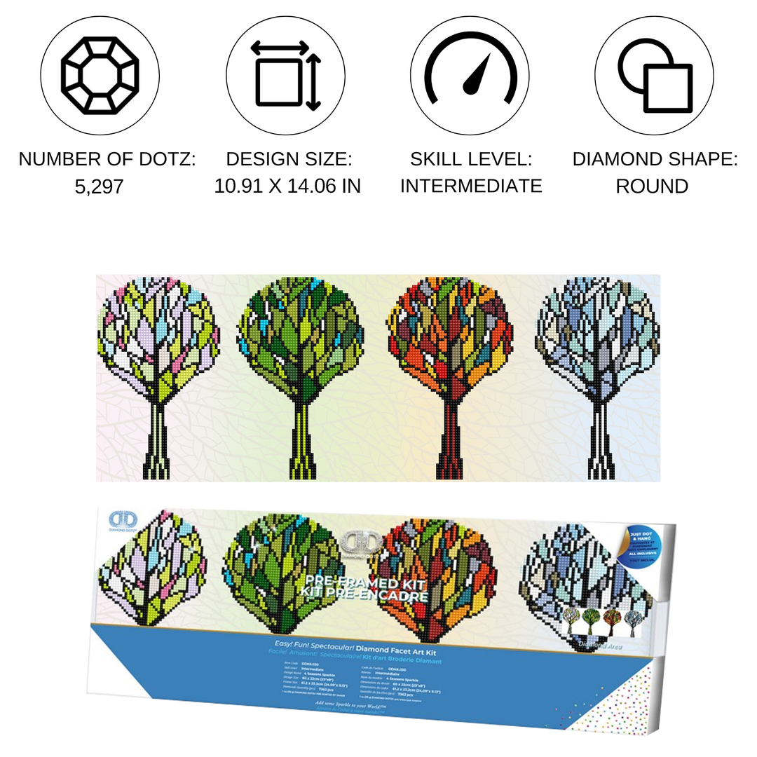 Diamond painting kit: Arboles 4 estaciones