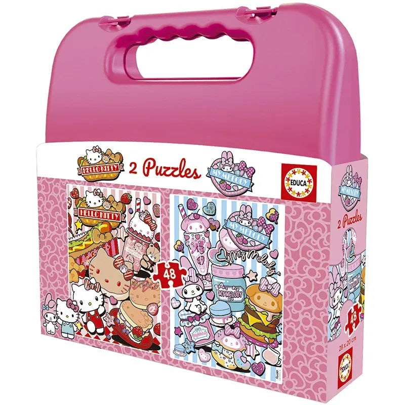 MALETA HELLO KITTY - PUZZLE 2X48 PIEZAS