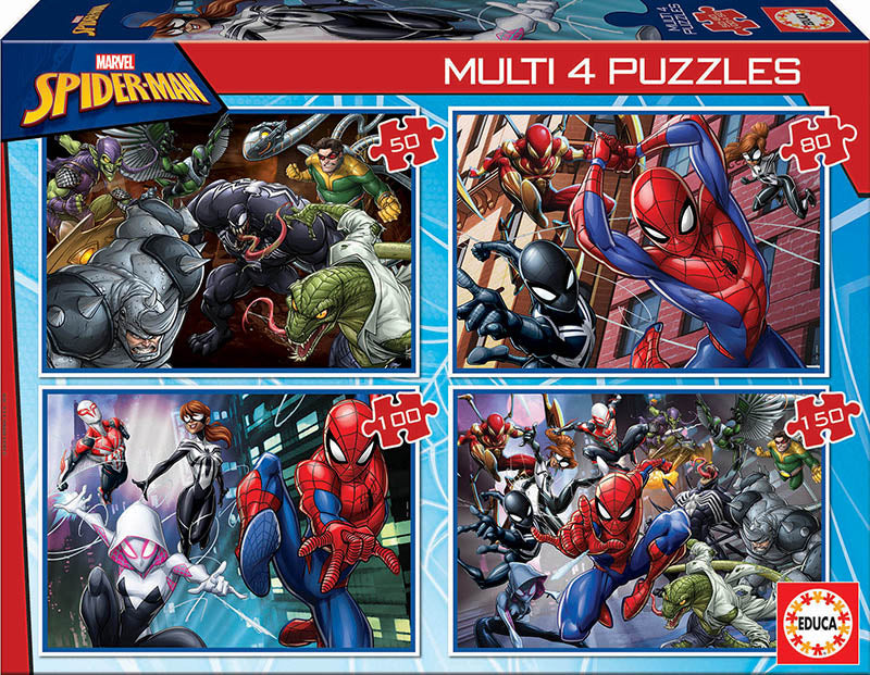 MULTI 4 PUZZLES SPIDRMAN