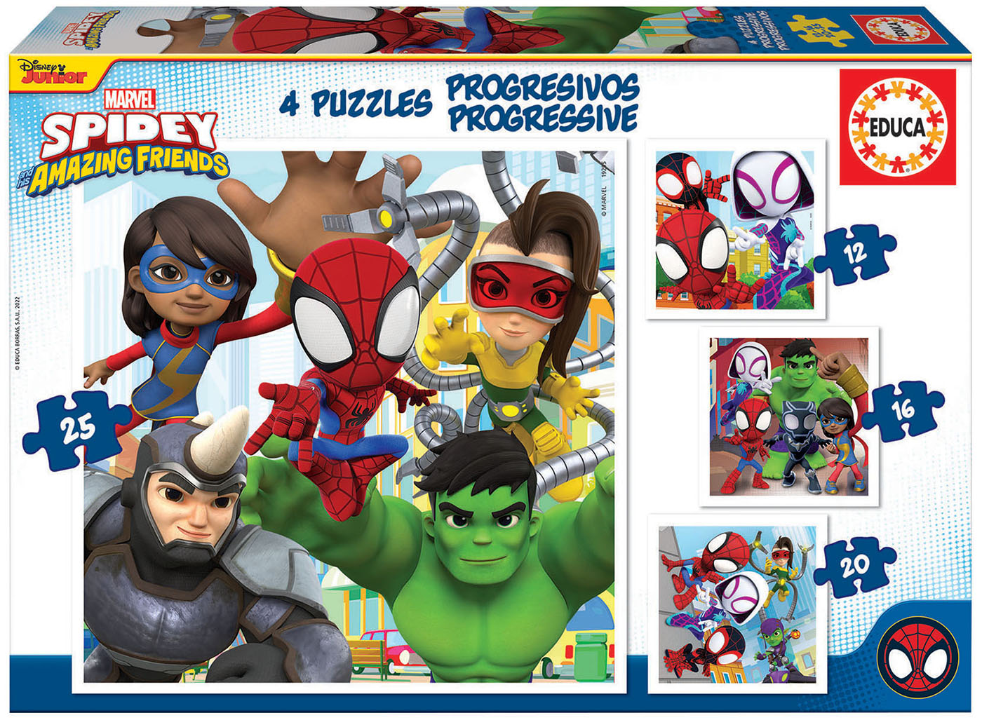 Spidey & friends puzzle progresivo 12, 16 , 20 , 25 p.