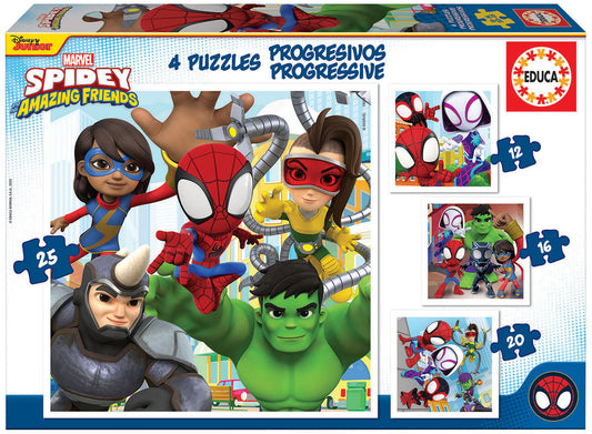 Spidey & friends puzzle progresivo 12, 16 , 20 , 25 p.