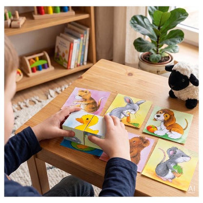 PUZZLE DE DADOS ANIMALES BEBÉ