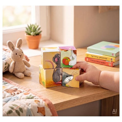 PUZZLE DE DADOS ANIMALES BEBÉ