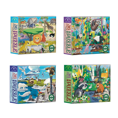 Eeboo Surtido Mini Puzzles Wild Habitats 4 diseños...