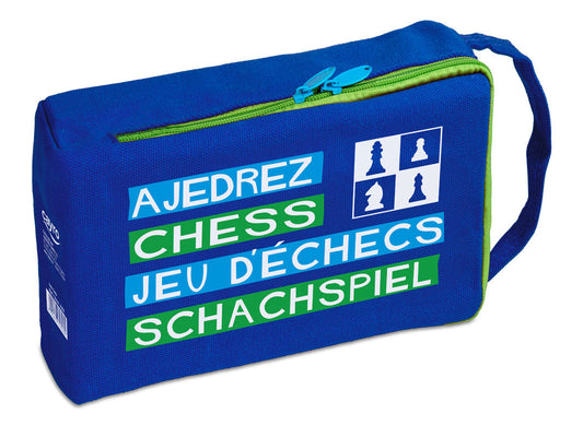 Tablero plegable y fichas ajedrez escolar