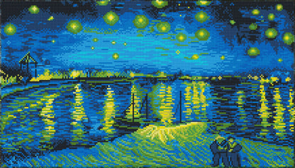 Diamond painting kit: Noche estrellada sobre el Rhin