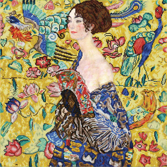 Lady With Fan (Après Klimt)