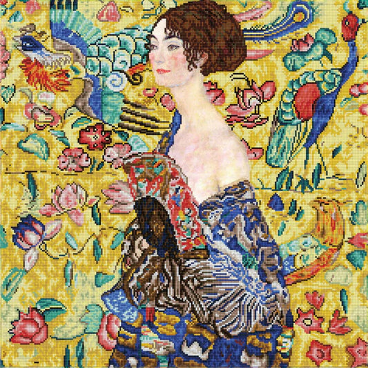 Lady With Fan (Après Klimt)