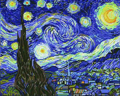 Diamond painting kit: Noche estrellada de Van Gogh