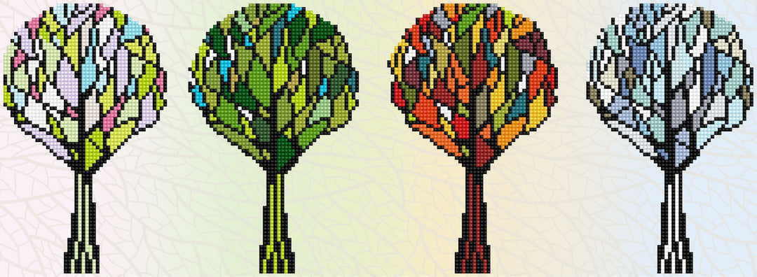 Diamond painting kit:  Arboles 4 estaciones