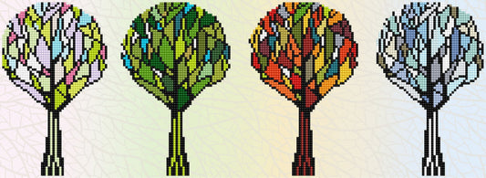 Diamond painting kit:  Arboles 4 estaciones