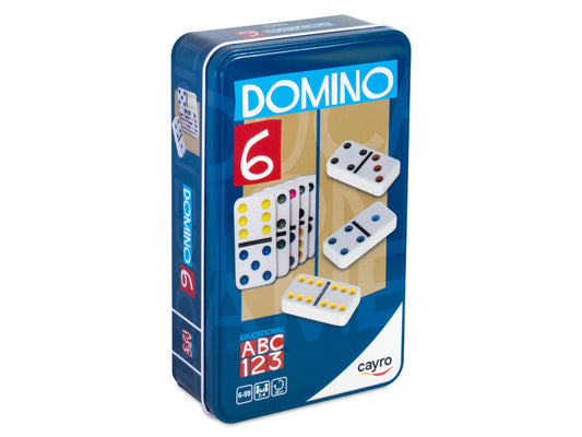 DOMINO CAJA METAL PUNTOS COLOR