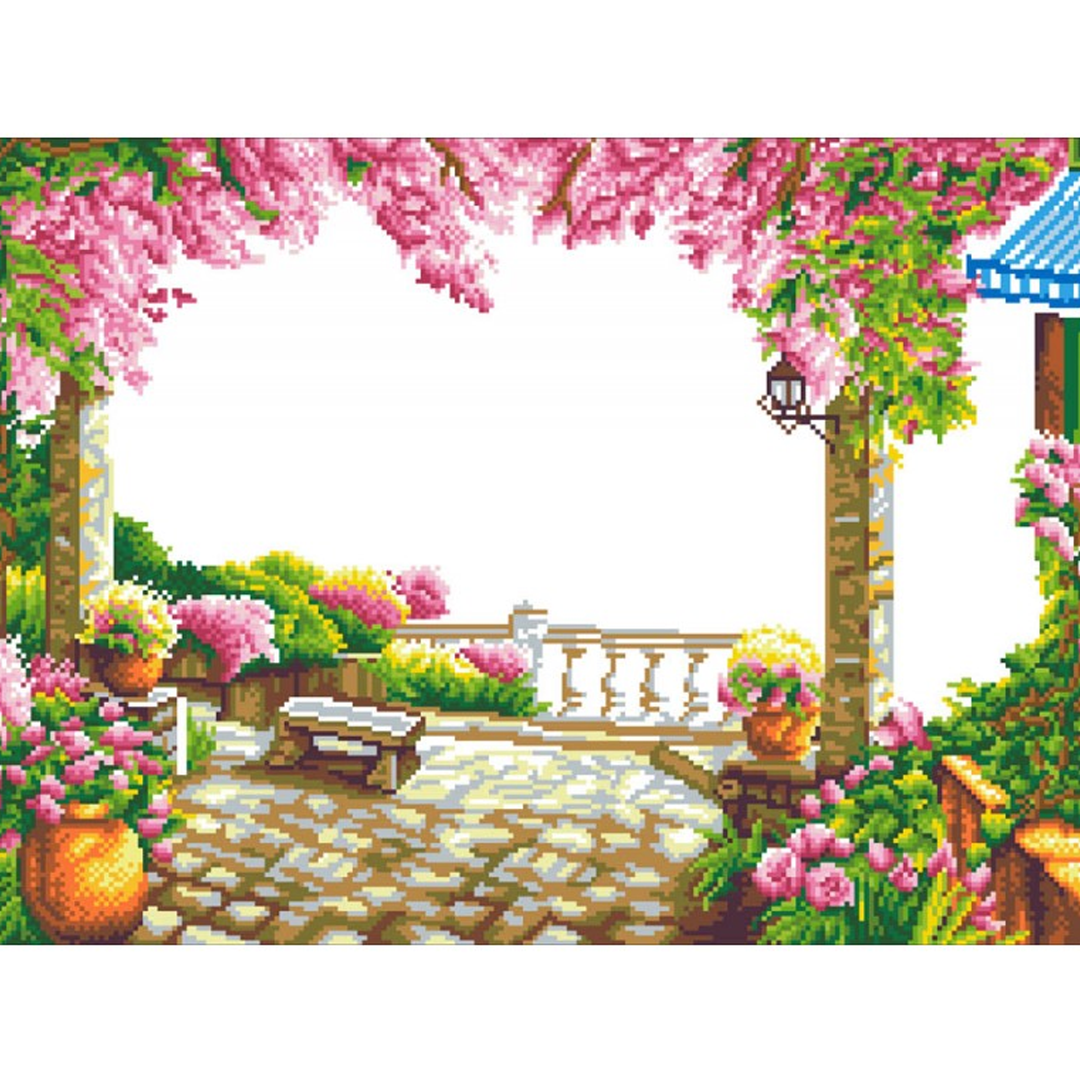 Diamond painting kit: Terraza paisaje marino