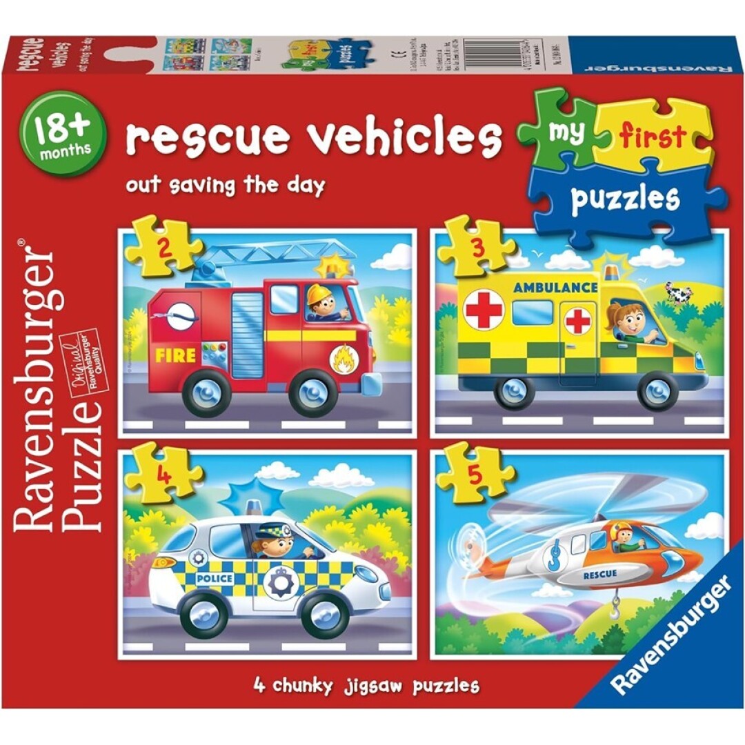 Vehículos De Rescate Puzzle 2x12 Piezas
