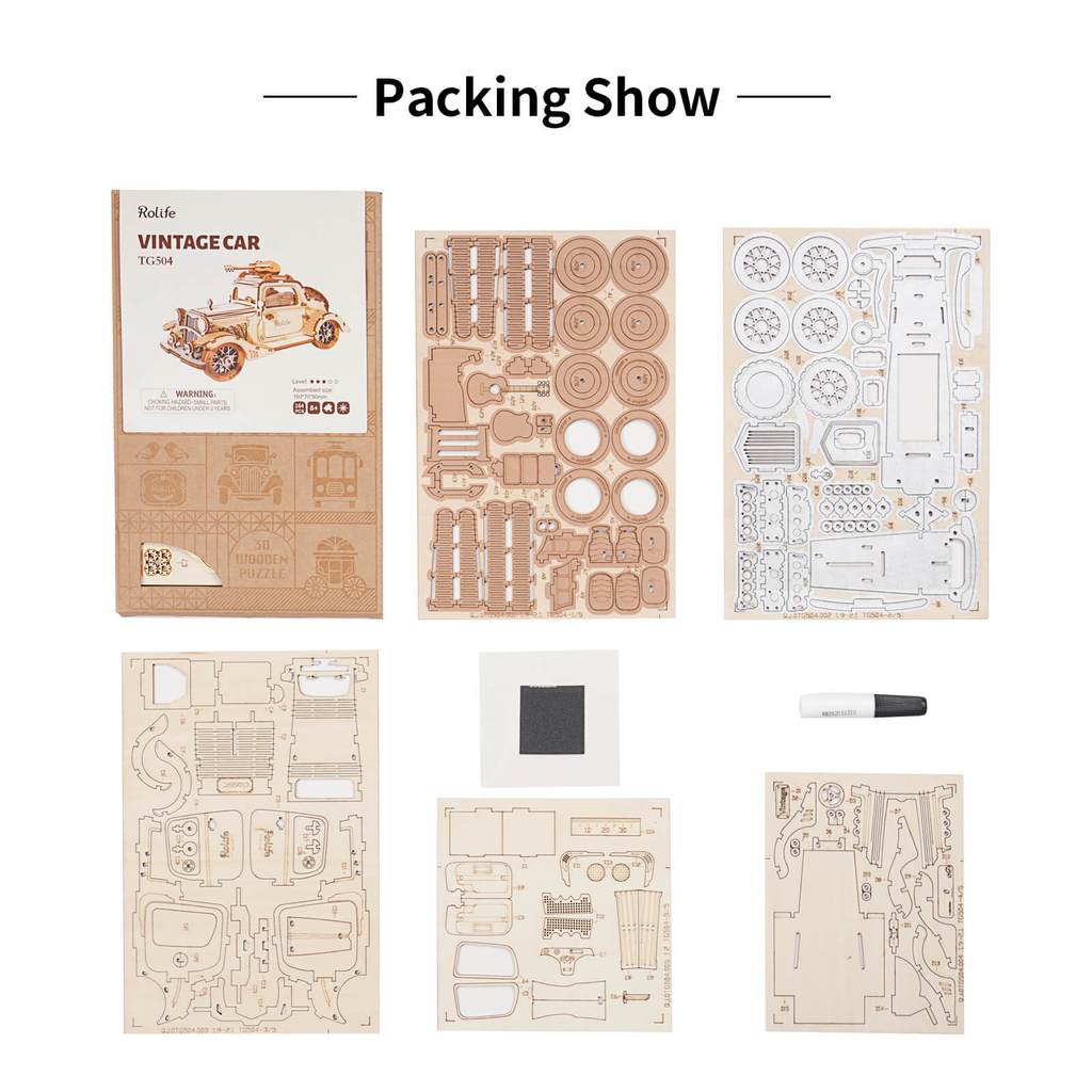 Maqueta Madera Coche Antiguo