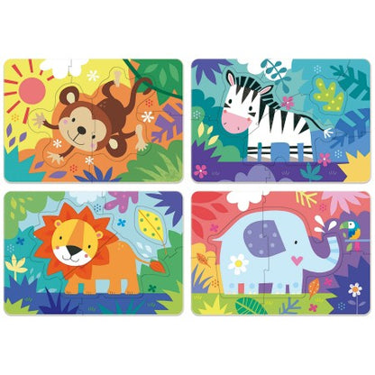 Puzzle Progresivo Animales de la selva 5,6,7,8 piezas