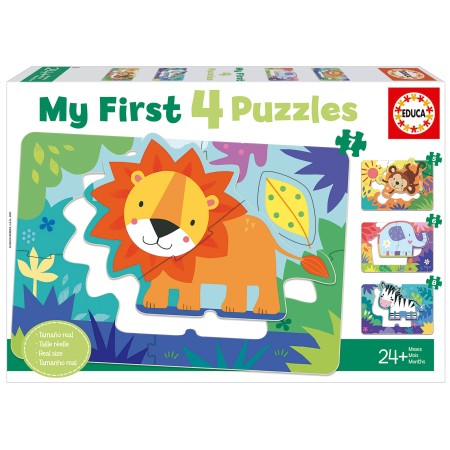 Puzzle Progresivo Animales de la selva 5,6,7,8 piezas