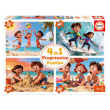 MULTI 4 EN 1 PLAYA JR - PUZZLE 4 EN 1 PIEZAS