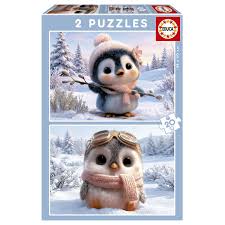 PINGUINOS ADORABLES - PUZZLE 2X20 PIEZAS