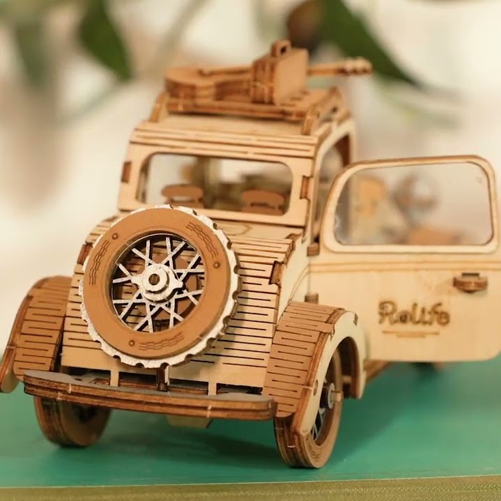 Maqueta Madera Coche Antiguo