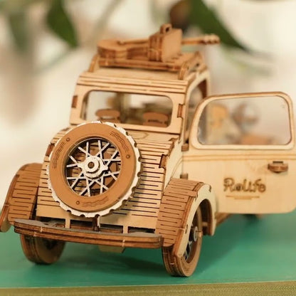 Maqueta Madera Coche Antiguo