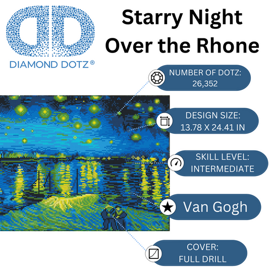 Diamond painting kit: Noche estrellada sobre el Rhin