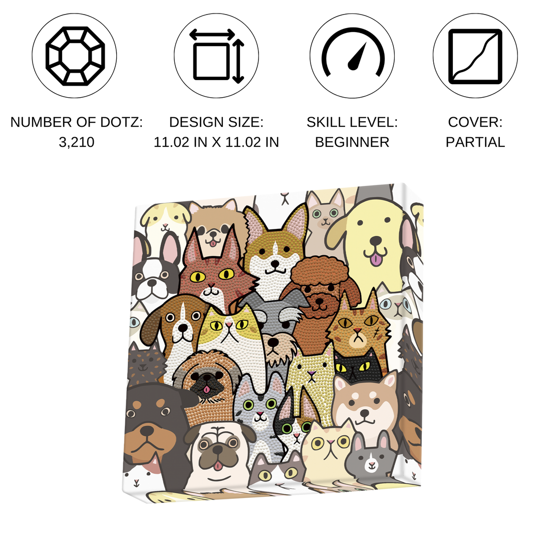 Kit Diamond Dotting Collage Perros y Gatos