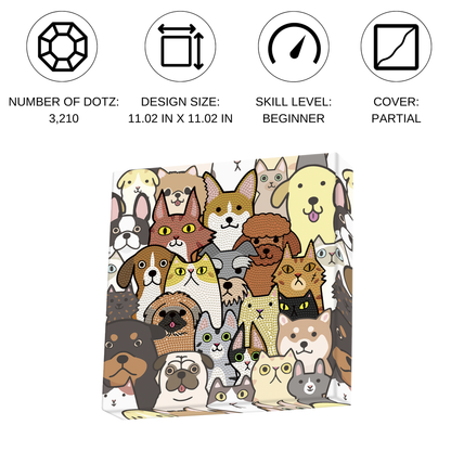 Kit Diamond Dotting Collage Perros y Gatos