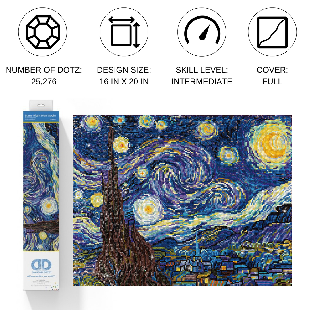 Diamond painting kit: Noche estrellada de Van Gogh