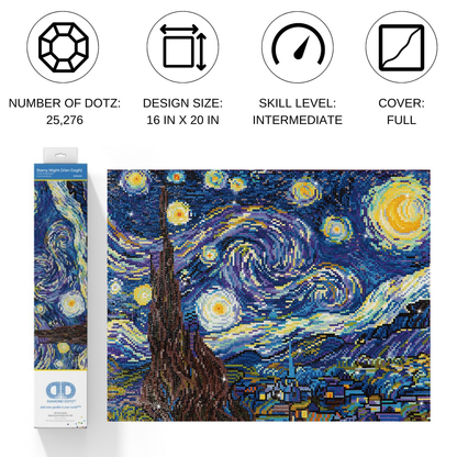 Diamond painting kit: Noche estrellada de Van Gogh