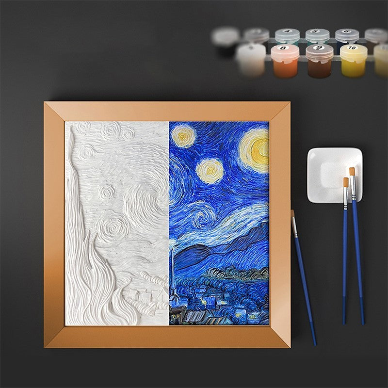 Pintura 3D Grande : Noche estrellada Van Gogh