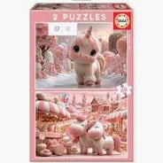 UNICORNIOS DULCES - PUZZLE 2X48 PIEZAS